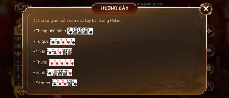 Hướng dẫn chơi game bài Poker trên Iwin Club